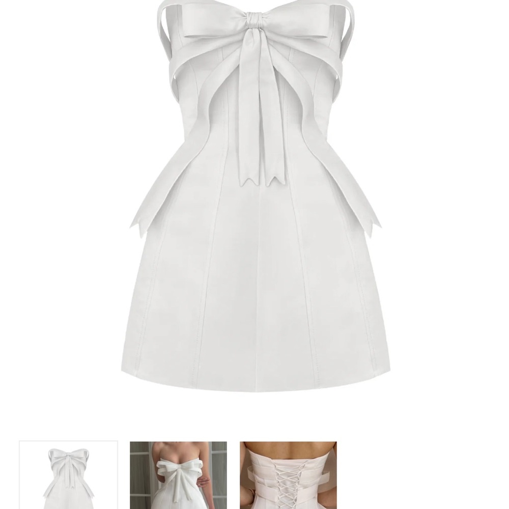 Lirika Matoshi White Bow Wedding Dress